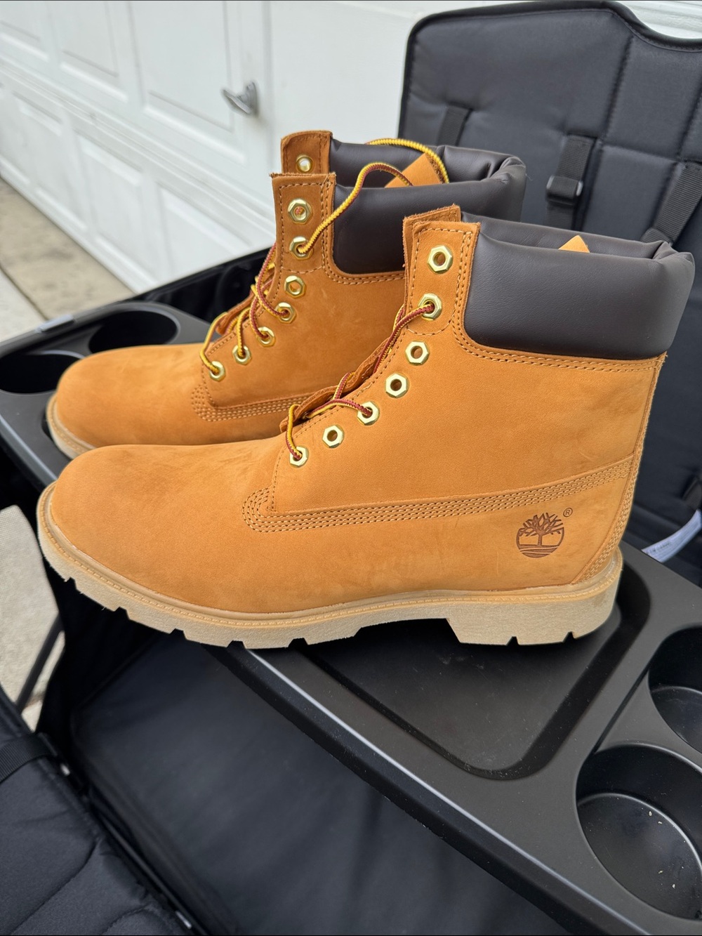 Timberland Wheat Nubuck Work Boot with Dark Collar.Brand new, never worn. No box